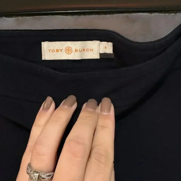 Tory Burch Navy Blue Tapered Ankle Pocketed Office Dress Pant Size 4 - Picture 3 of 8